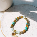 Tibetan Turquoise & Pyrite Beaded Bracelet #4J.GainoBracelet