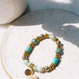 Tibetan Turquoise & Pyrite Beaded Bracelet #4J.GainoBracelet