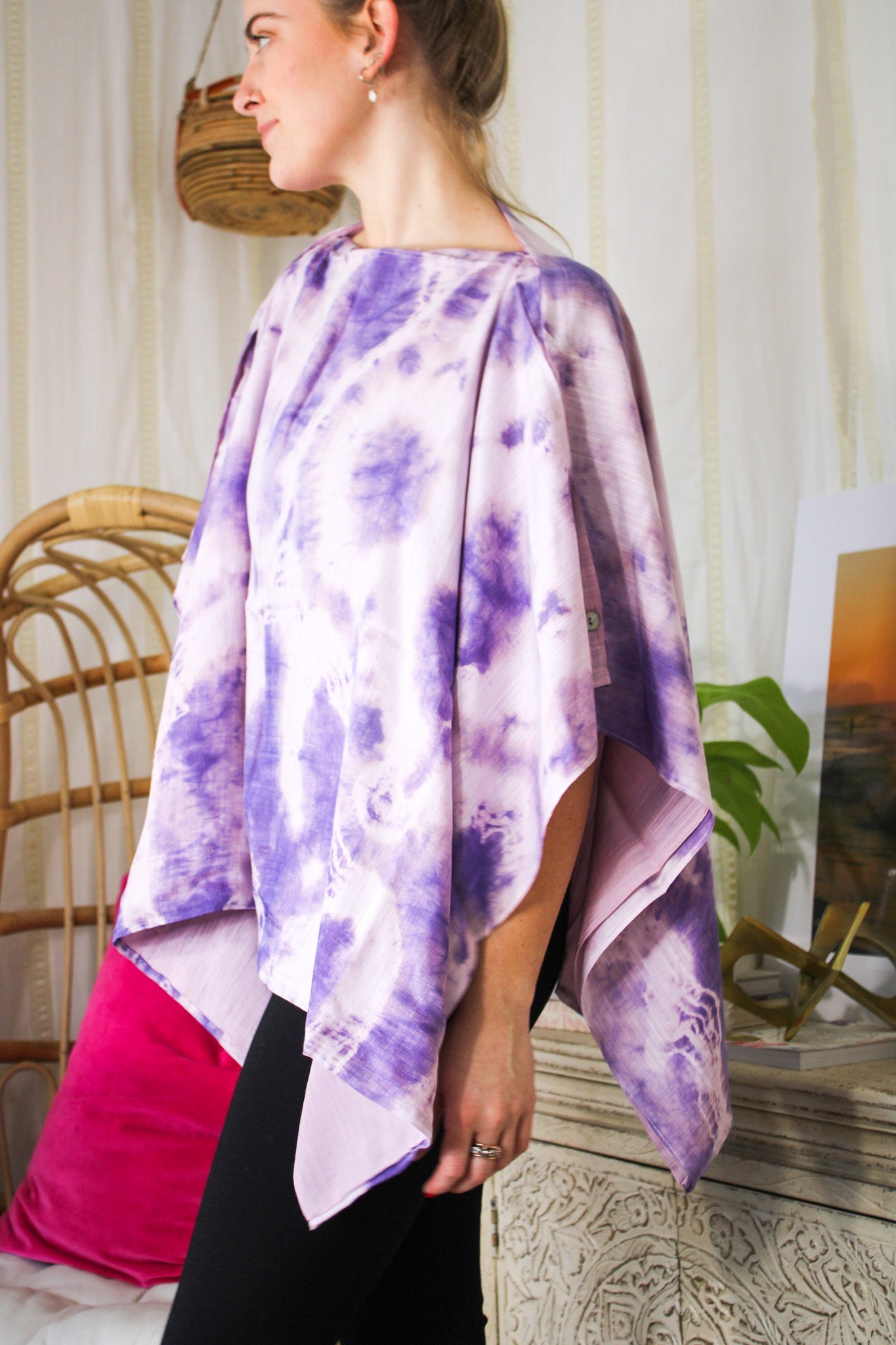 Tie Dye Poncho - PurpleLuaScarf