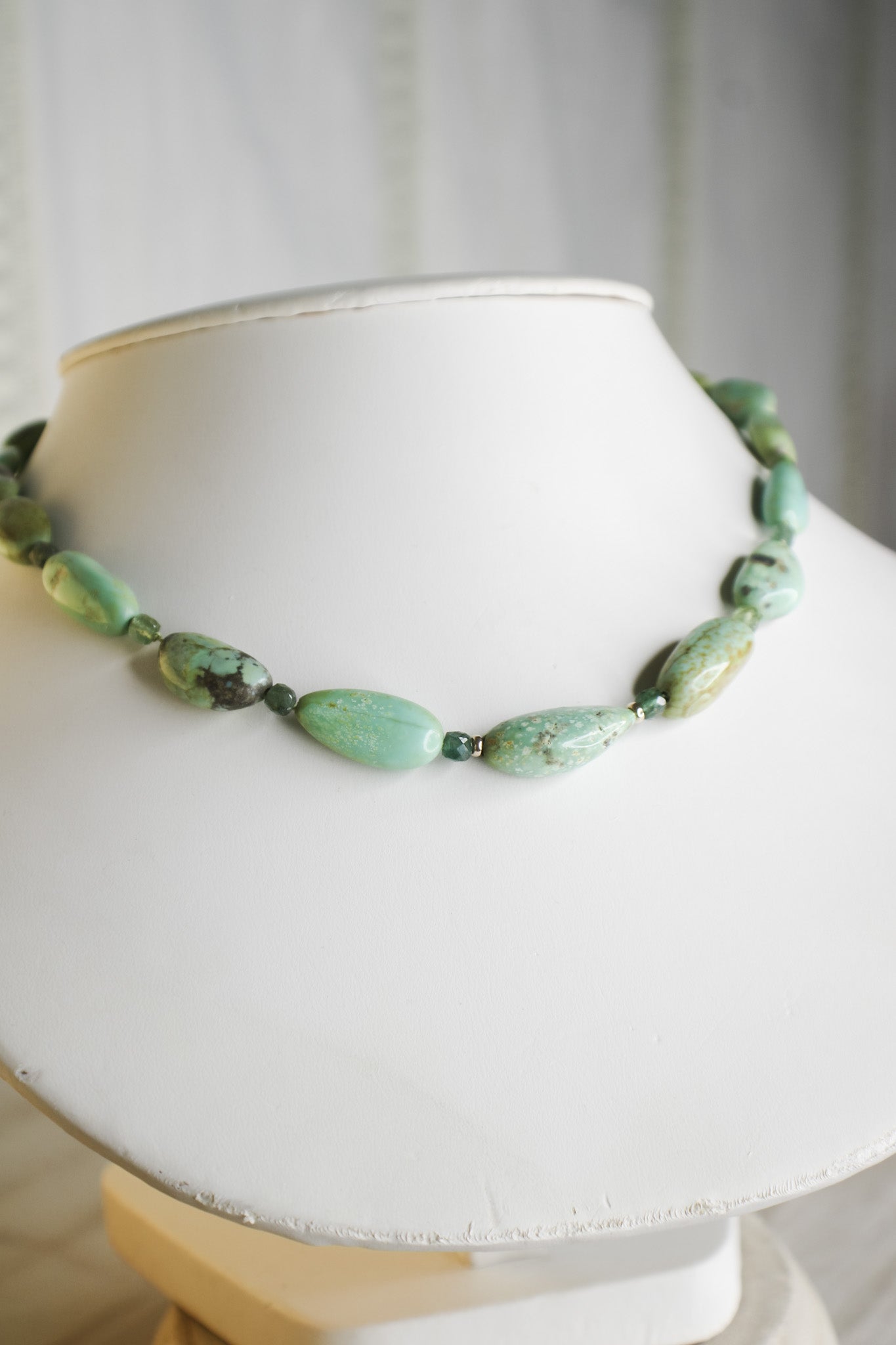 Turquoise and Apatite Necklace (18kt clasp) #7123James & JezebelleNecklace