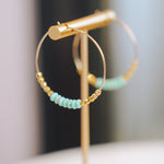 Turquoise & Czech Glass Hoop EarringsDebra PyeattEarrings