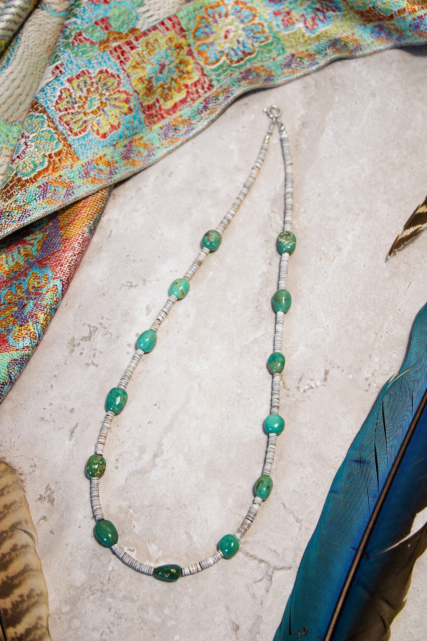 Turquoise & Shell Boho NecklaceRare FindsNecklaces