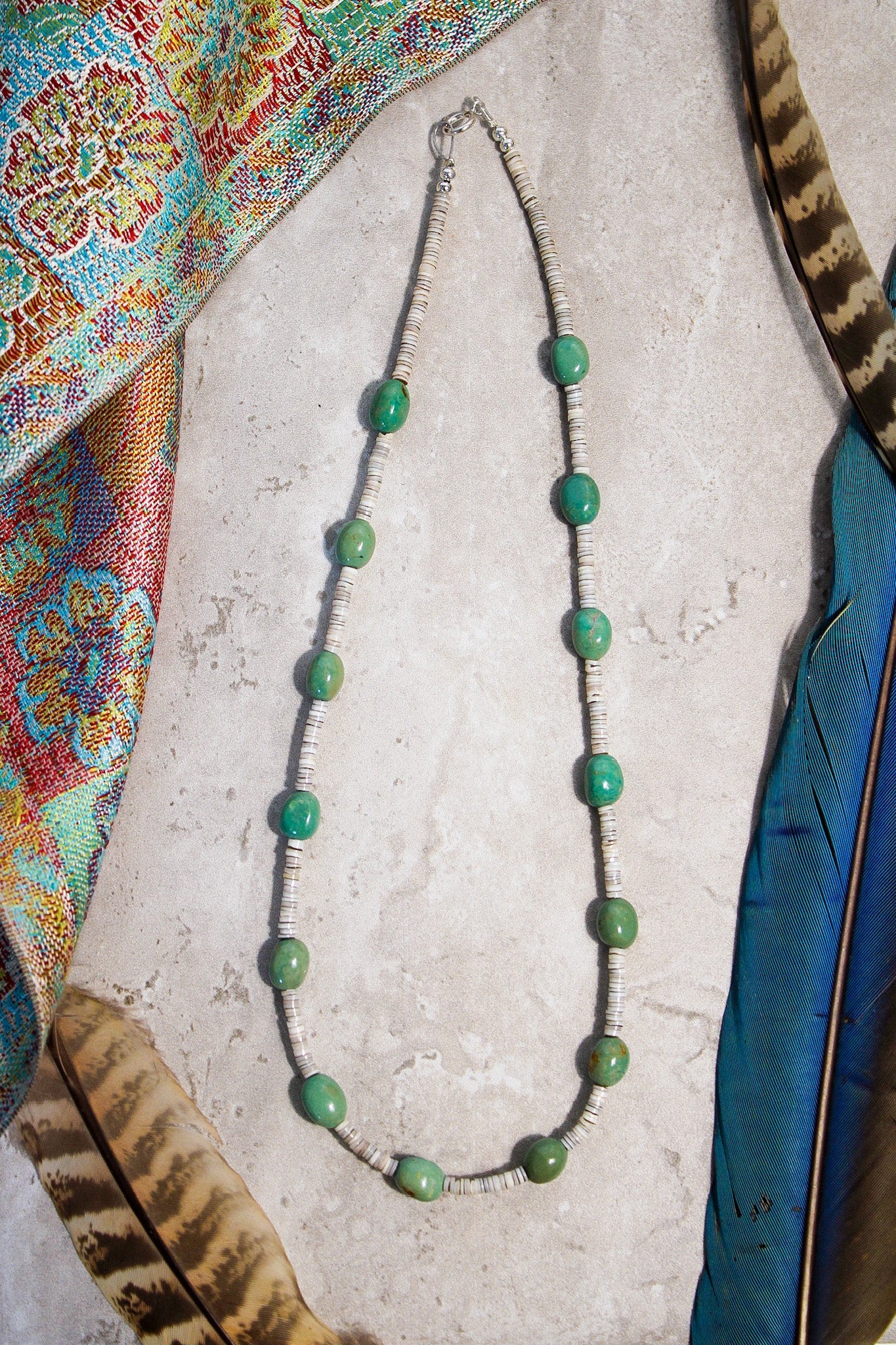 Turquoise & Shell Boho NecklaceRare FindsNecklaces