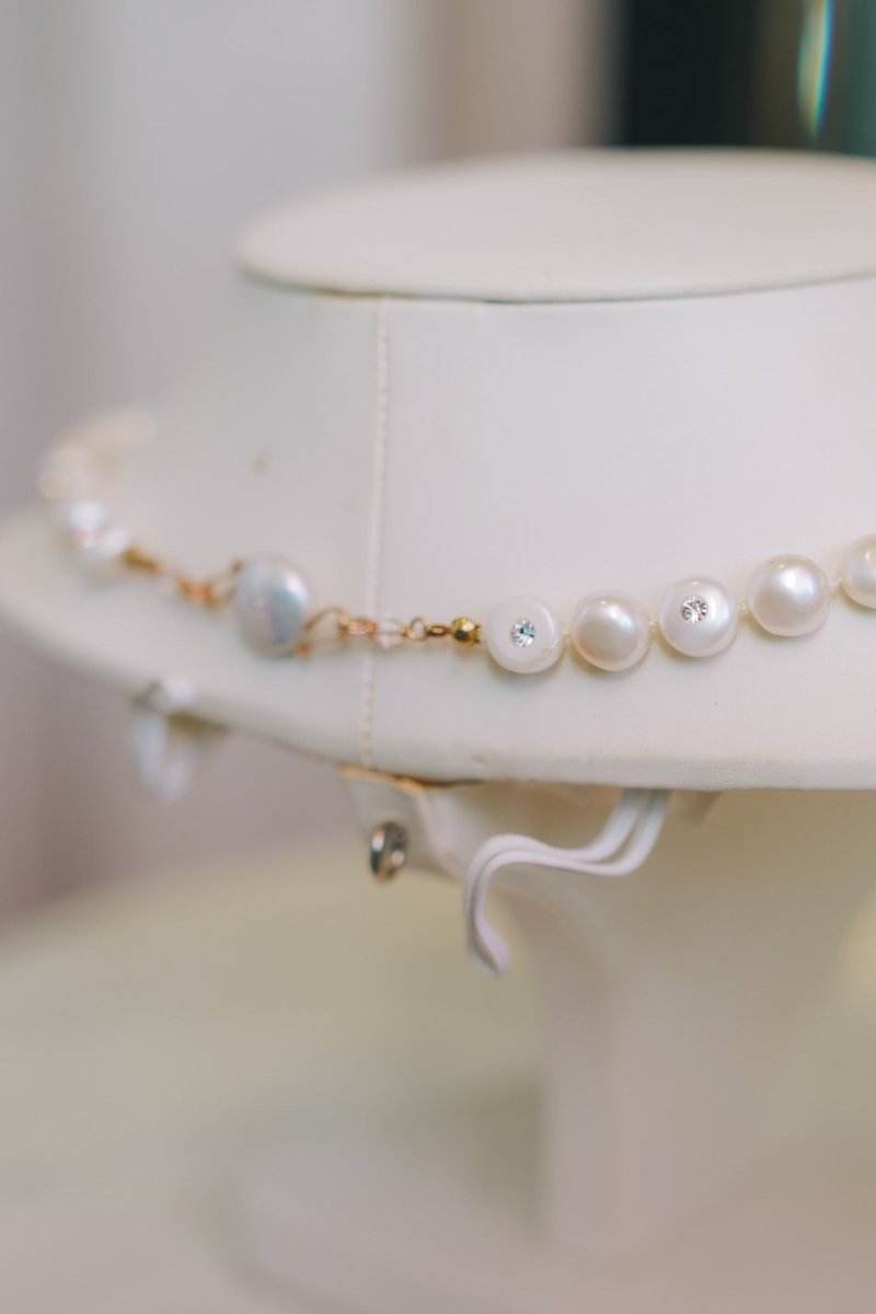 White Freshwater Pearl & Crystal NecklaceDebra PyeattNecklaces