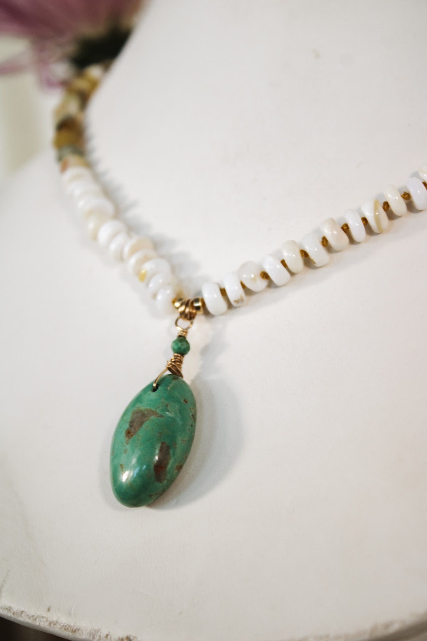 Yellow Opal and Shell Necklace #5041James & JezebelleNecklace